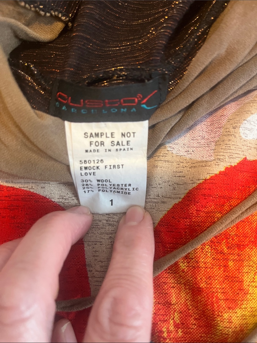 RARE SAMPLE Custo Barcelona Ewok First Live Heart Graphic Layered-Look Turtlenec - Picture 2 of 4